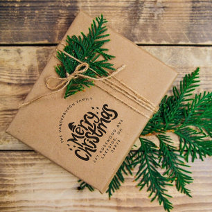 God jul Hälsning Anpassningsbar Returadress Stämpel