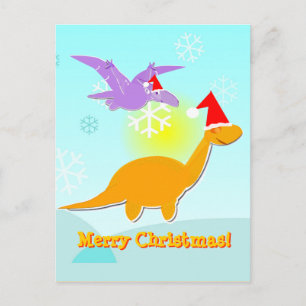 God jul Hälsning Dinosaurs vykort