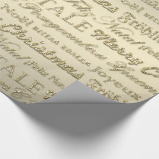 God jul Hälsning, flerspråkiga språk Guld Presentpapper