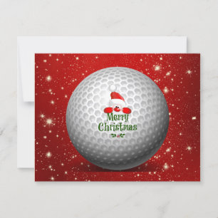 God jul hälsning från Golfing Santa Julkort