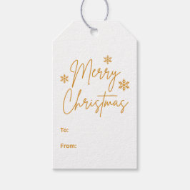 God jul Hälsning Guld Presentetikett