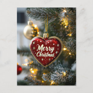 God jul, Hälsning Heart Julgran Vykort