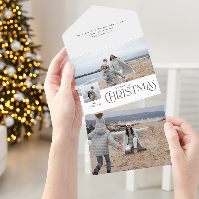 God jul Hälsning med fotoinfogning Silver (Skapare uppladdad)