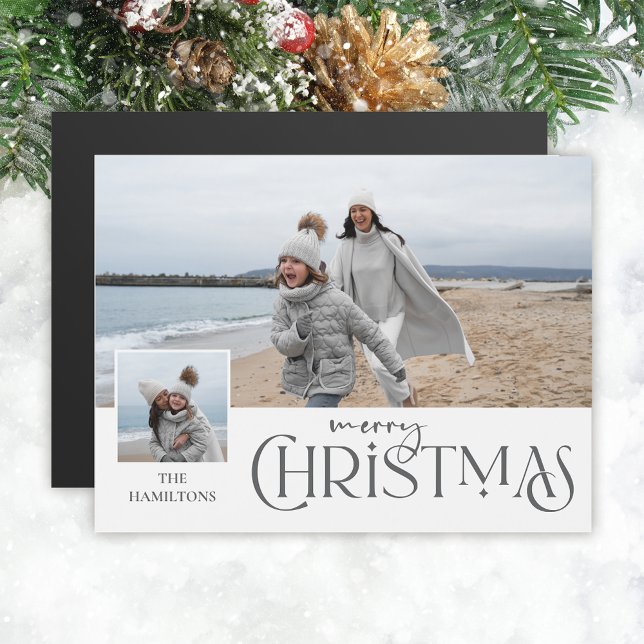 God jul Hälsning med fotoinfogning Silver (Skapare uppladdad)