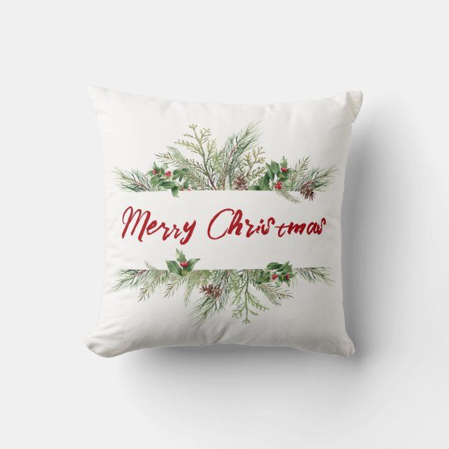 God jul-Hälsning med framskjuten vinter Kudde (Framsida)