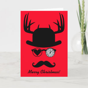 God jul Hälsning Mustache Big Ben London Helgkort