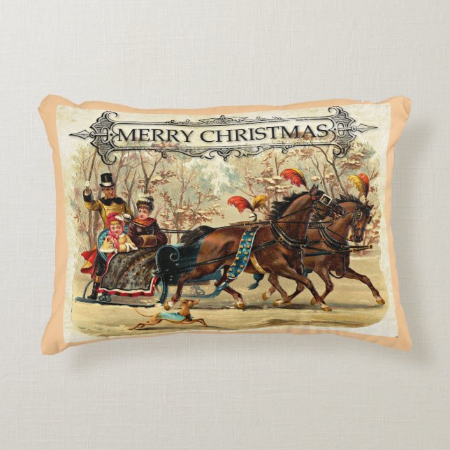 God jul Hälsning Prydnadskudde (Framsidan)