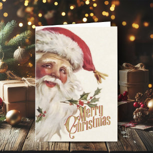 God jul Hälsning Retro Santa Julafton kort