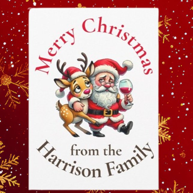 God jul Hälsning Santa Santa Julkort (Spread joy this holiday season with Brett Designs' Merry Christmas Santa Card)