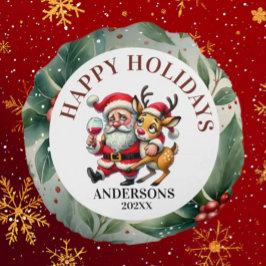God jul Hälsning Santa Santa Rund Kudde