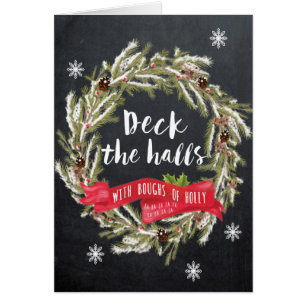 god jul hälsningskort Dekk Halls holly