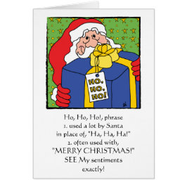 God jul hälsningskort "HO, HO, HO"