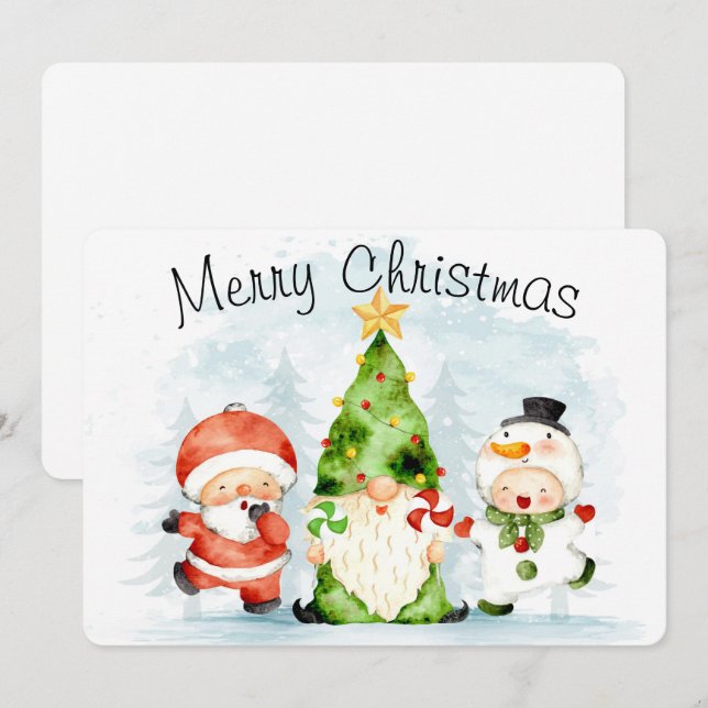 God jul hälsningskort julkort (Fram/baksida)