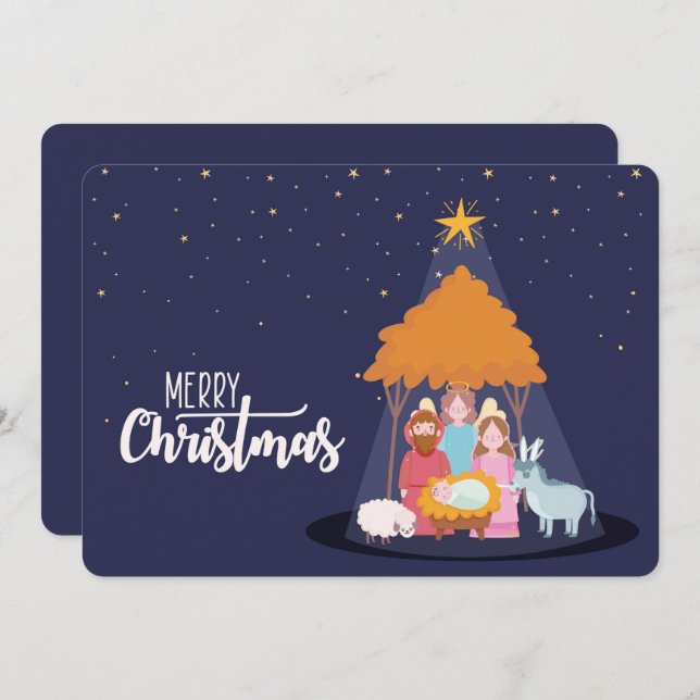 God jul hälsningskort julkort (Fram/baksida)