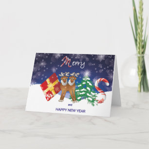 God jul hälsningskort med renar inbjudan