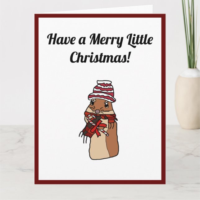 God jul Hamster Gerbil Tecknad Helgdag Pet Kort (Framsida)