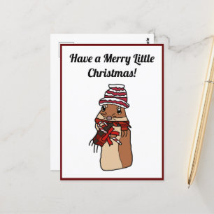 God jul Hamster Gerbil Tecknad Helgdag Pet Vykort