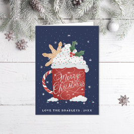 God jul Hand-Lettering Hett Kakao Helgkort
