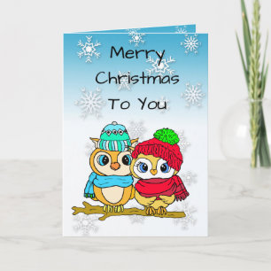 God jul Hand plockade Festive Uggla Kort