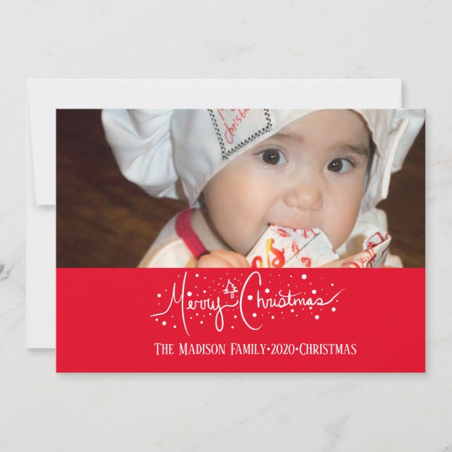 God jul Hand plockade Lettering efter Snö Doodles Kort (Framsida)