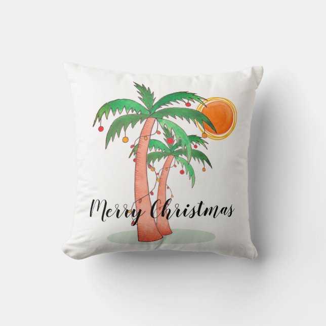 god jul Handflatan Träd  Kudde (Framsida)