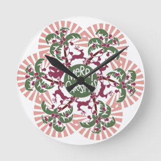 God jul Handflatan Träd Mandala Rund Klocka