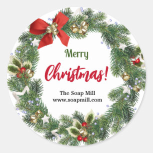 God jul handgjord soap-produktetikett runt klistermärke