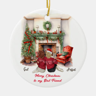 God jul Handmade Bestie-julprydnaden Julgransprydnad Keramik
