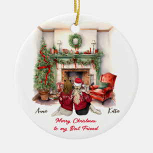 God jul Handmade Bestie-julprydnaden Julgransprydnad Keramik
