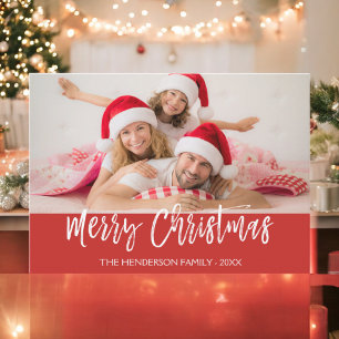 God jul Handskrivet fotokort för skript Julkort