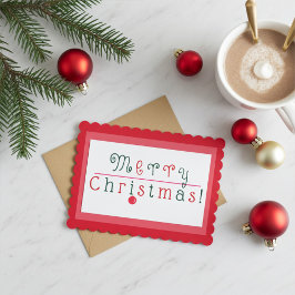 God Jul, Hängande Ornament Röd Jul Kort