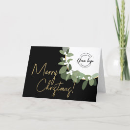 God jul-hanterarettering av Logotyp Black-grönt Helgkort