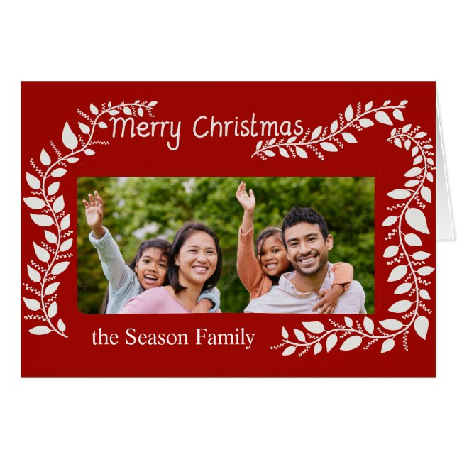 God jul-hanterat Photocard Hälsningskort (Framsidan Horizontal)