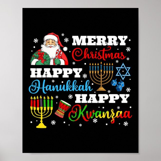 God jul Hanukkah Kwanzaa Jewish Afro Holid Poster (Framsidan)