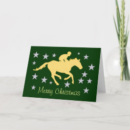 God jul häst och stjärnahälsningkort helgkort