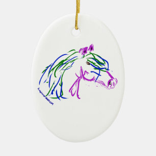 God jul hästhuvud träd ornament