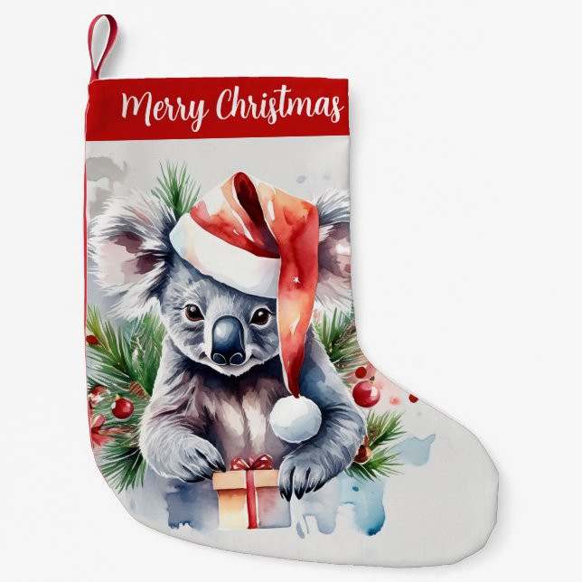 God jul Hat Festive Koala - Liten Julstrumpa (Framsidan)