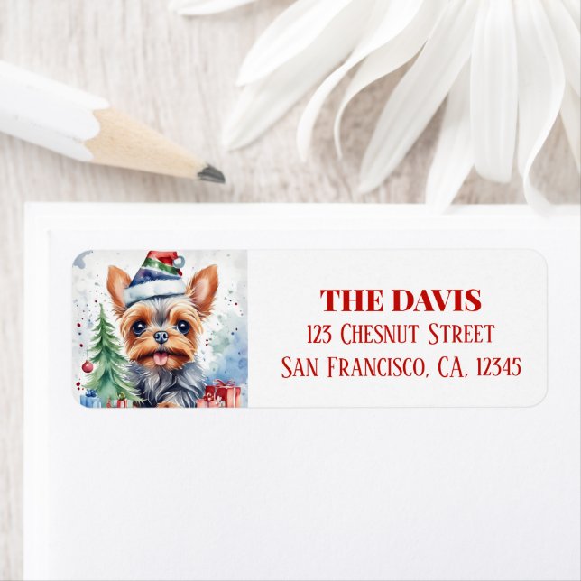 God Jul Hat Festive Yorkshire Returadress Etikett (Insitu)