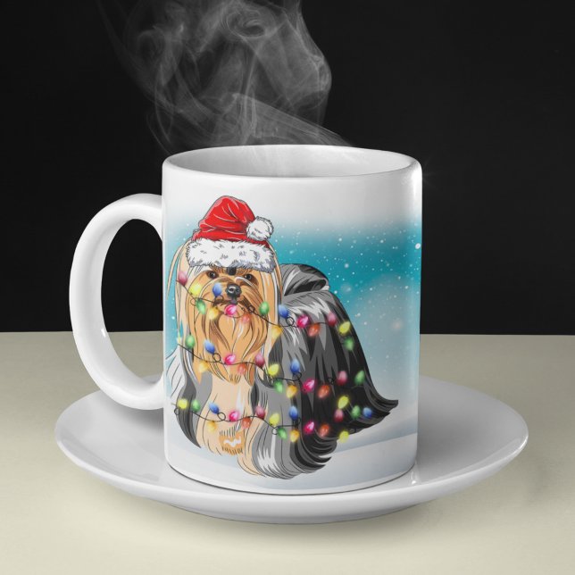 God jul Hat Yorkshire Terrier Älskare Kaffemugg (Skapare uppladdad)