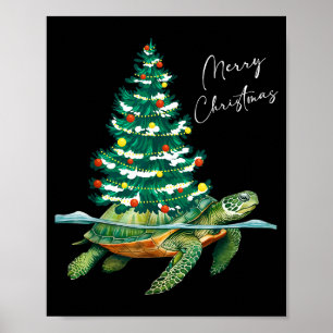 God Jul Havssköldpadda Xmas Julgran Ljussättning P Poster