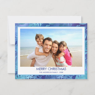 GOD JUL HAWAIIAN TROPICAL BLUE PHOTO JULKORT