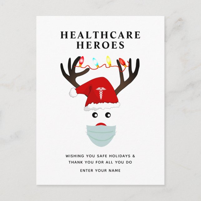 God Jul Healthcare Heroes Helgdag Helg Vykort (Framsida)