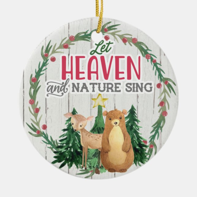 God Jul Heaven och Natur Ring Julgransprydnad Keramik (Framsidan)
