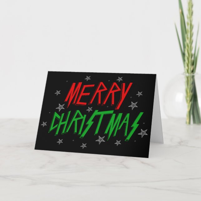 God jul Heavy Metall Stil Card Helgkort (Framsida)