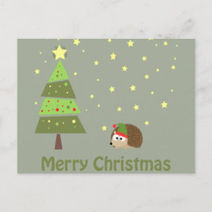 God jul Hedgehog Helgdag Scene Helg Vykort