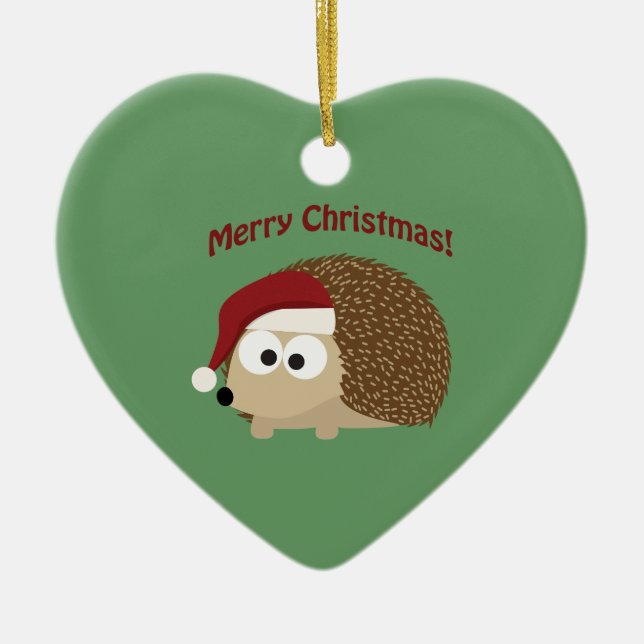God Jul! Hedgehog Julgransprydnad Keramik (Framsidan)