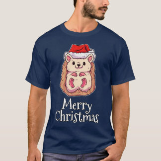 God jul Hedgehog Santas Hat Hedgehog T Shirt