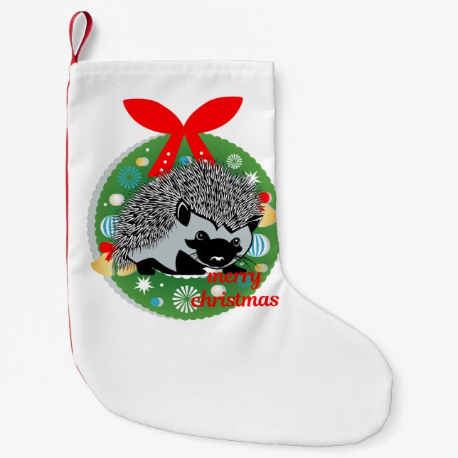 god jul hedgehog stockning liten julstrumpa (Framsidan)