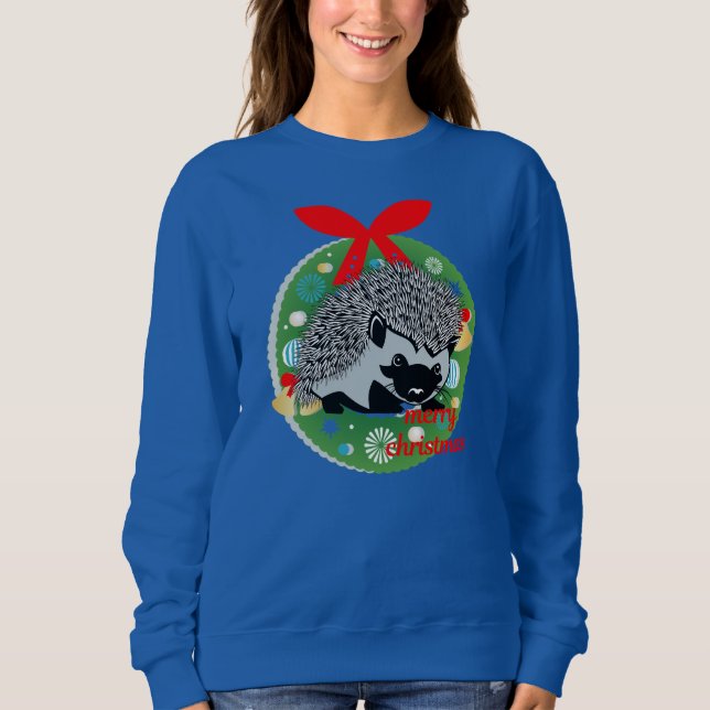 god jul hedgehog t shirt (Framsida)