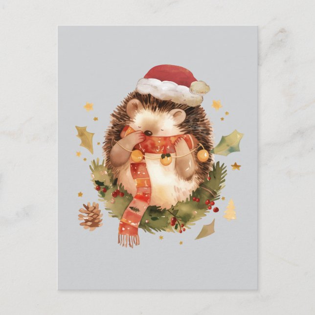 God jul Hedgehog Vykort (Framsida)